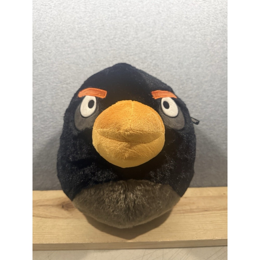 Angry Birds Bomb Plush Zip Backpack Small 12 inches" Adjustable Straps